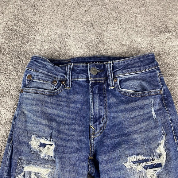 American‎ Eagle Next Level Airflex Jeans Womens 26x28* Slim Straight Distressed - Picture 4 of 16